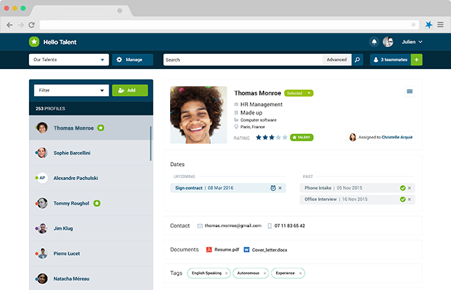 Kandidaat sourcing, recruiting, en organisatie tool (Hello Talent (Talentsoft))