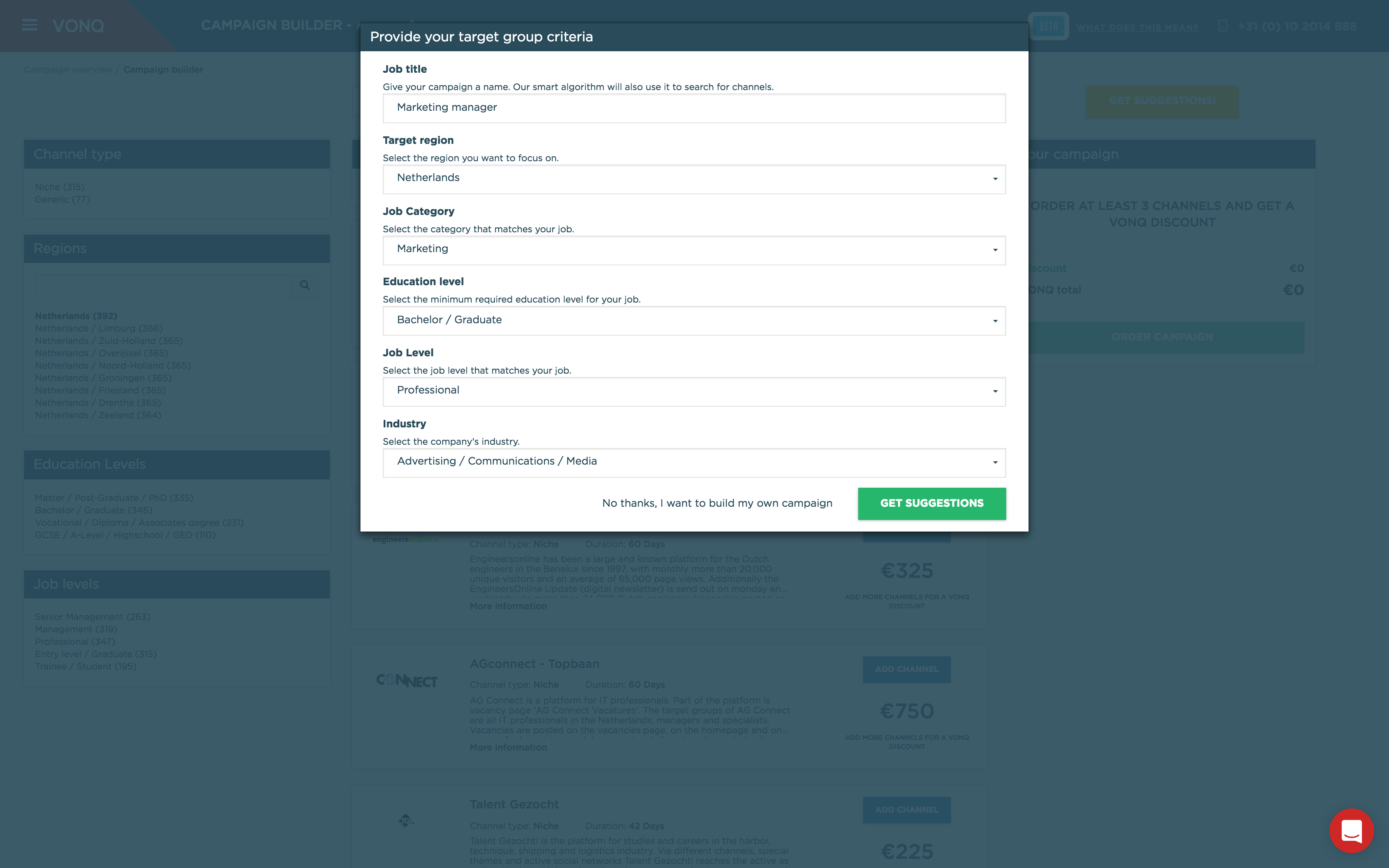 Online marketing tool voor vacatures / Job Marketing Platform (VONQ)