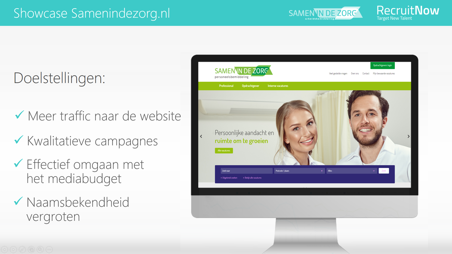 40% meer sollicitaties door inzet RecruitNow (Samen in de Zorg)