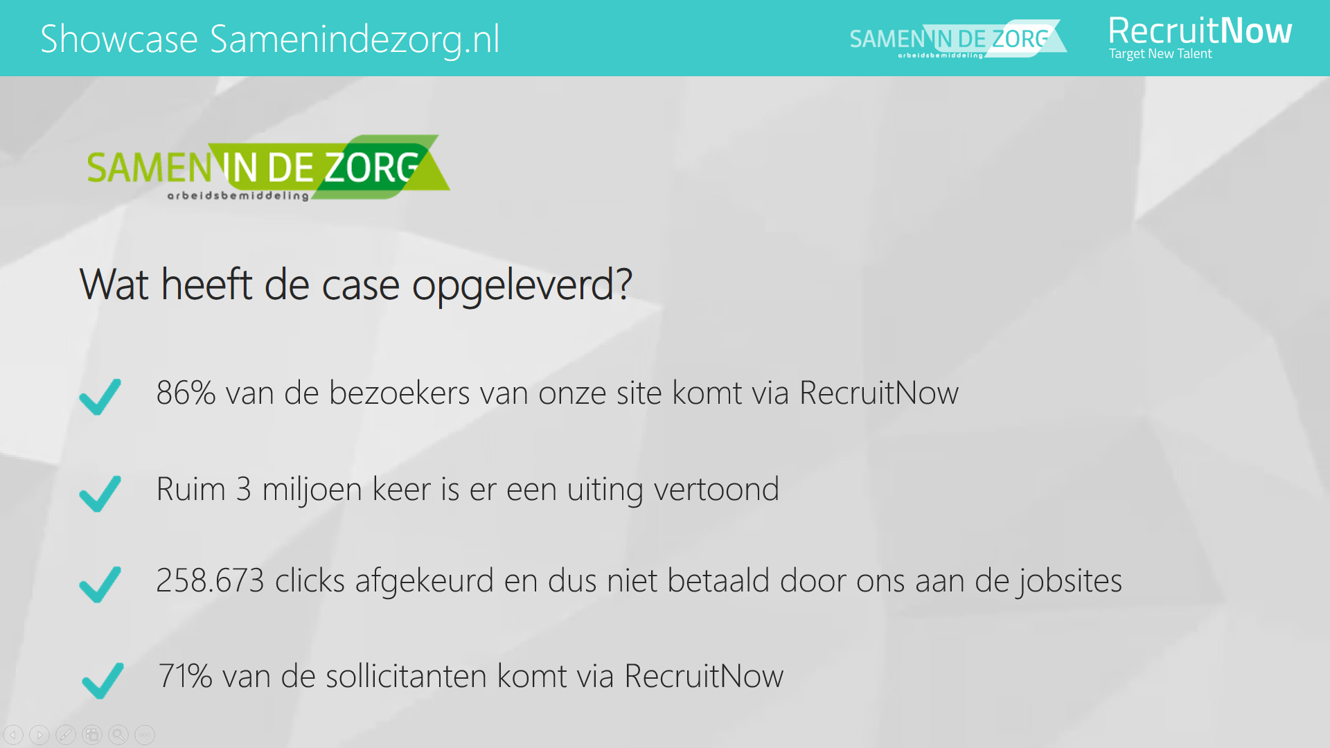 40% meer sollicitaties door inzet RecruitNow (Samen in de Zorg)