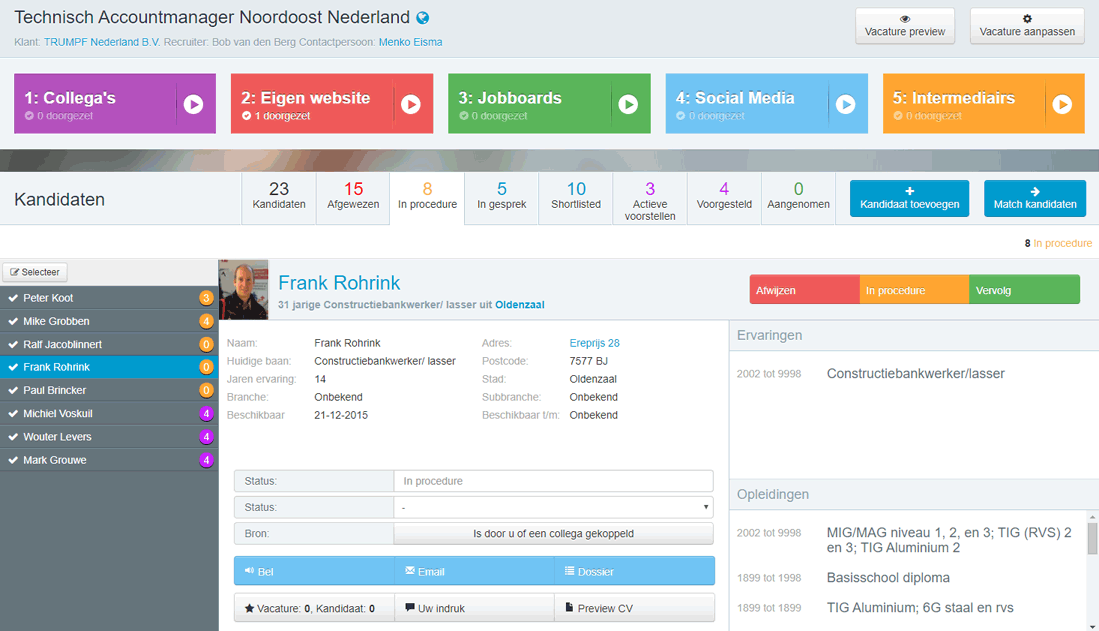 Software voor Recruitment, HR adviseurs en Loopbaanbegeleiding (Gini Solutions)
