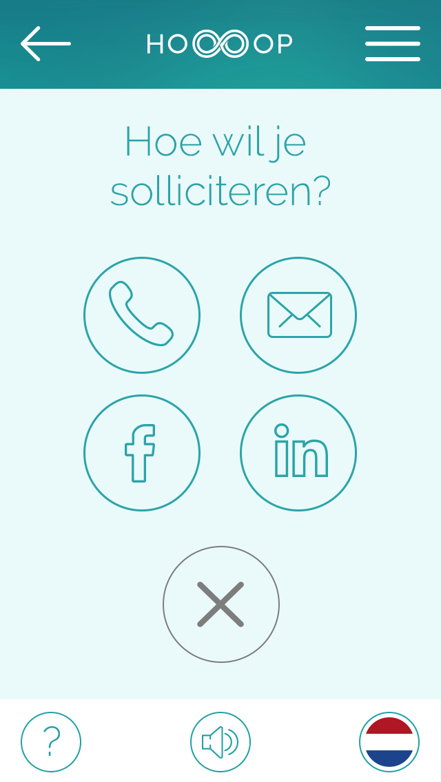Voicegestuurd vacatures zoeken voor niet-native taligen en analfabeten (Hoooop.nl)