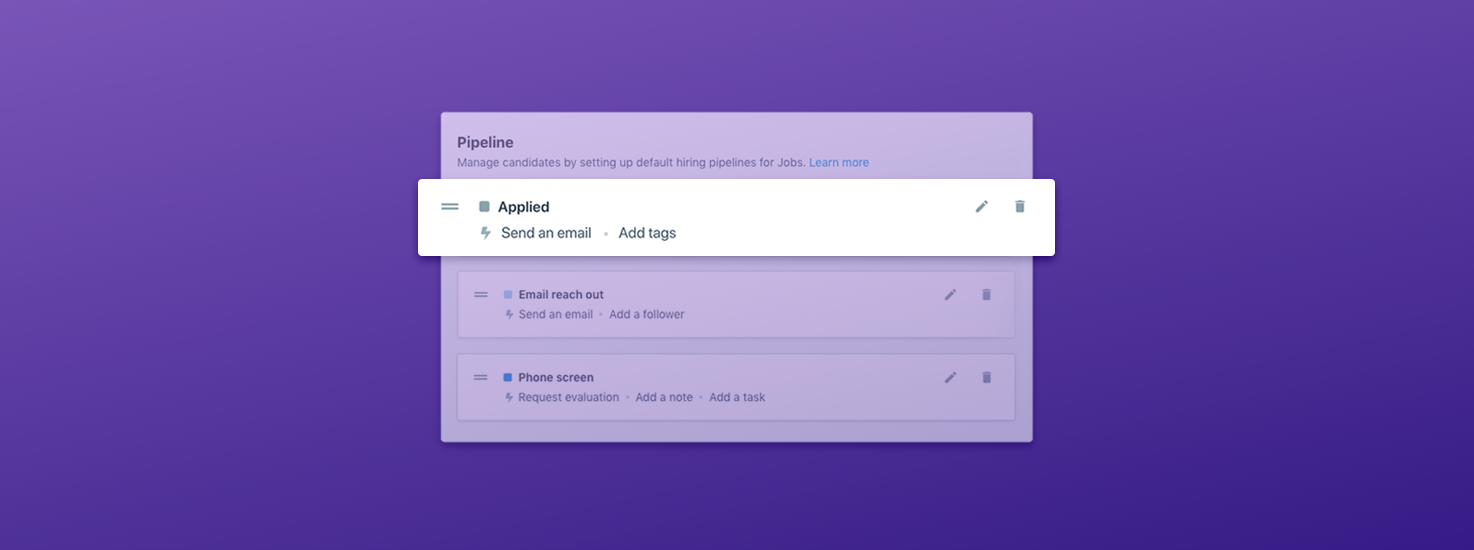 Automated Actions feature om taken te automatiseren (Recruitee)