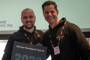 Randy Cillikens (l) en Dirk Driessen (r) van Getnoticed tijdens bekendmaking RT35 2023 op 13 maart 2023.