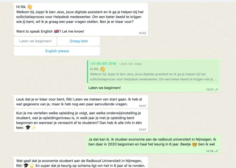 Inzending: Maak kennis met Jess, de eerste digitale Talent Manager! (Jopp)