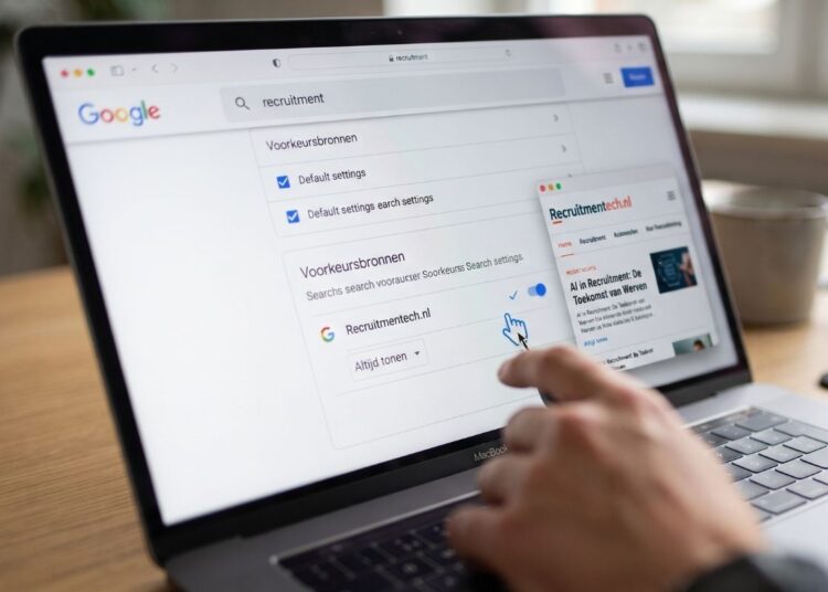 Voeg Recruitmenttech.nl toe als voorkeursbron in Google