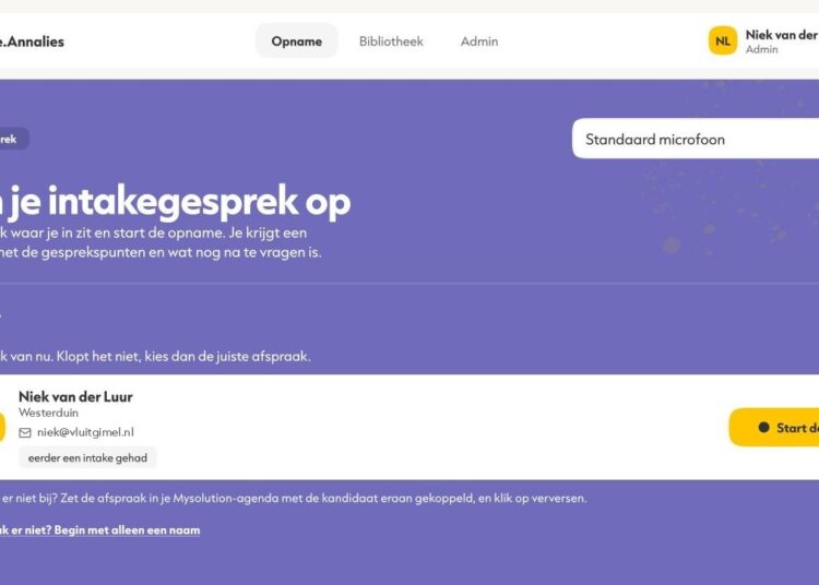 Inzending Awards: Annalies typt mee, zodat de recruiter kan luisteren (Westerduin)