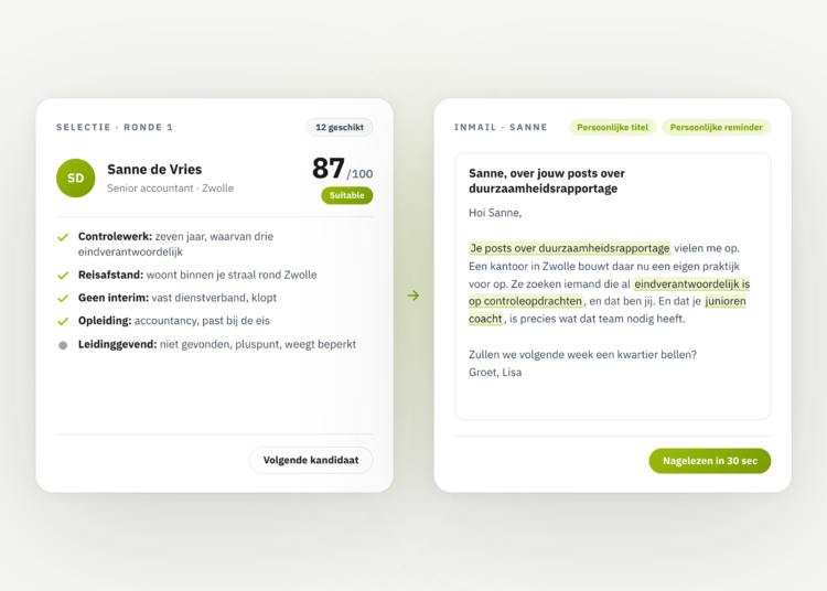 Inzending Awards: Copilot waarmee een junior op dag één sourcet en benadert als een senior (Elvatix B.V.)