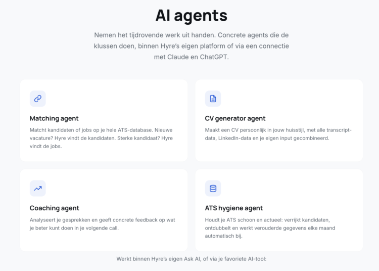 Inzending Awards: AI-agentlaag bovenop elk ATS (Hyre AI)