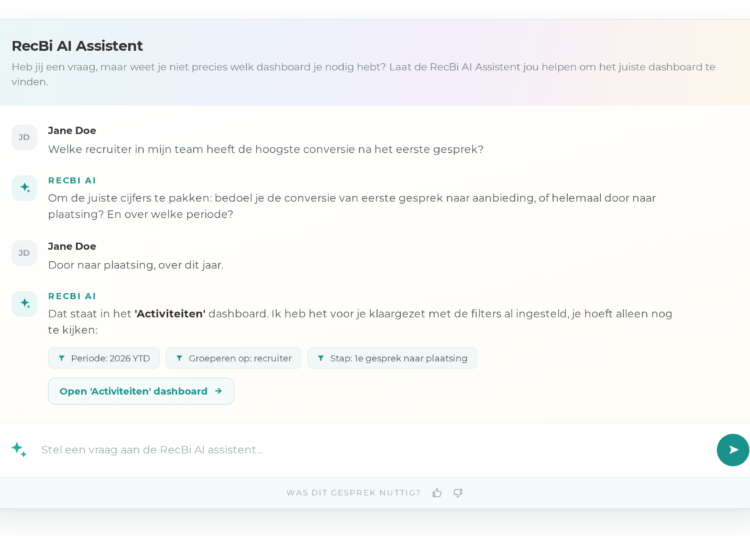 Inzending Awards: AI Chatbot voor recruitment-data inzichten (RecBi)